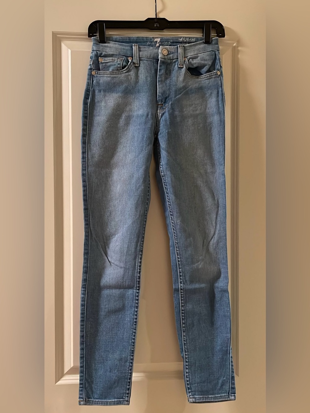 7 For All Mankind Women’s 👖 The High Waist Skinny Jeans Light Blue